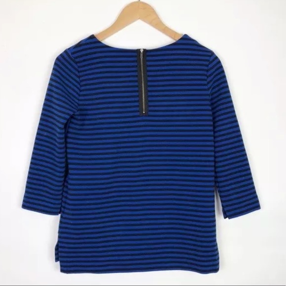 Madewell Gallerist Ponte Zipper Back EUC Blue & Black Top XS - Picture 8 of 8